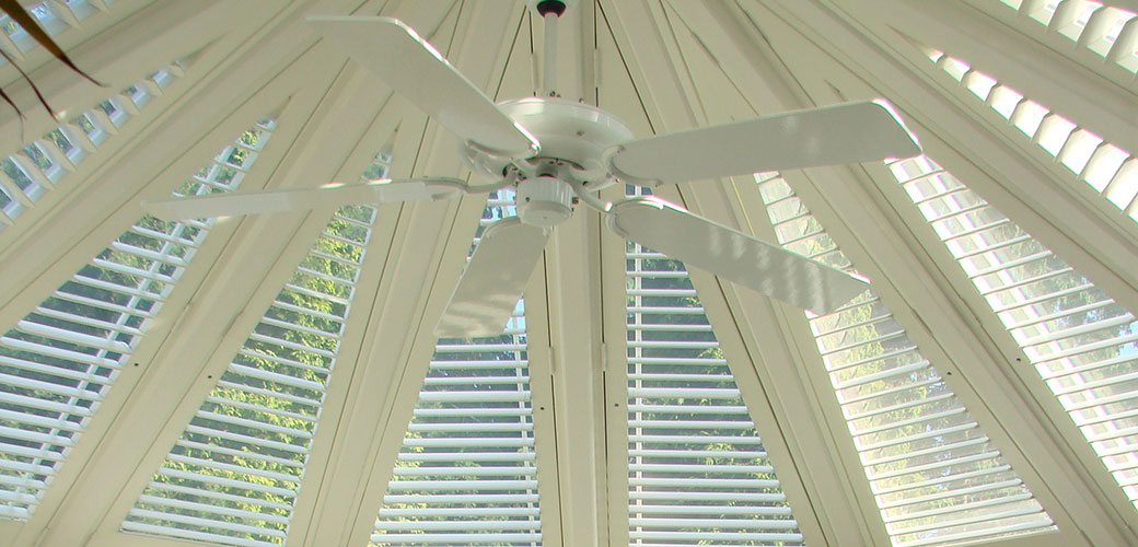 Made-to-measure shutters installed within a conservatory roof